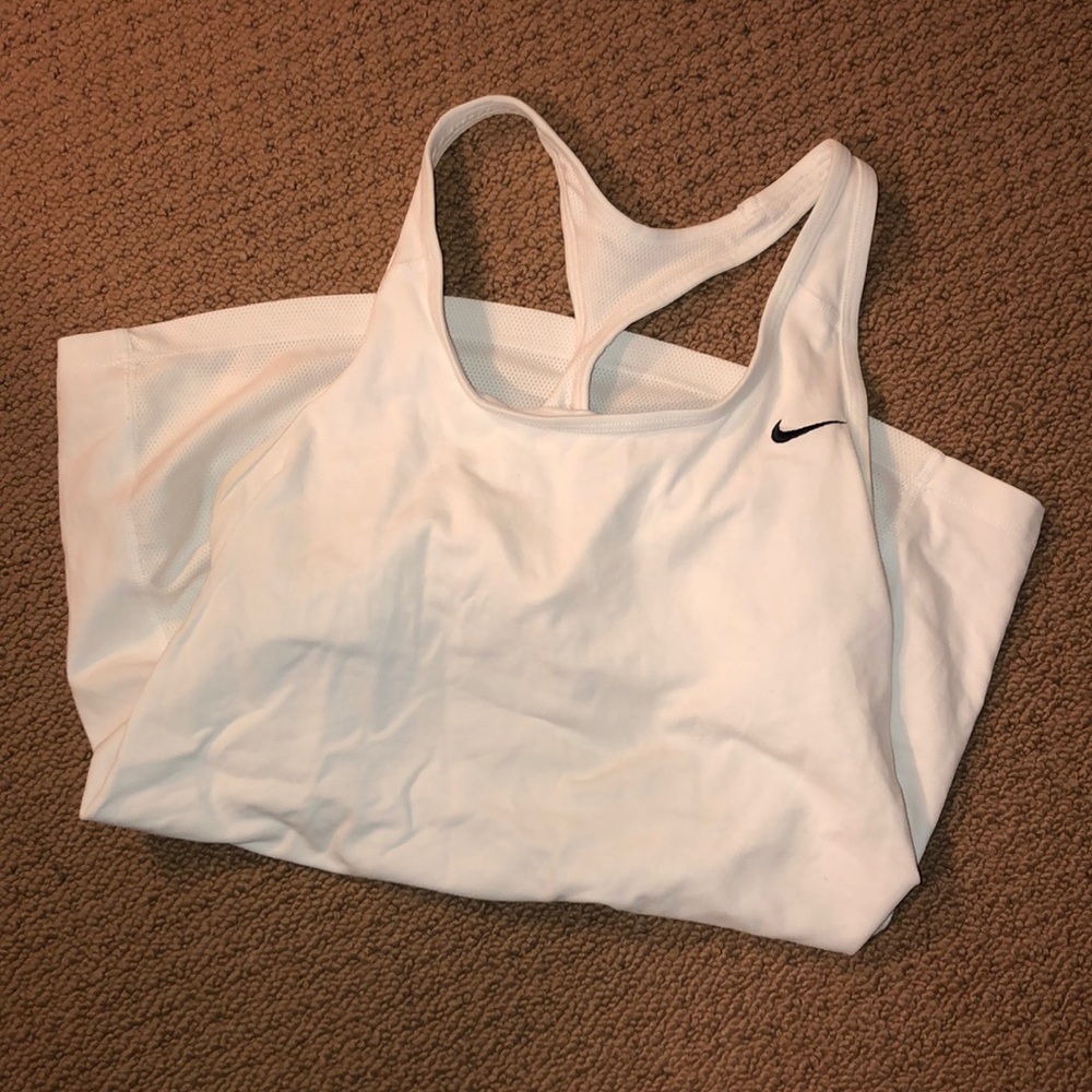 Women’s white workout tank